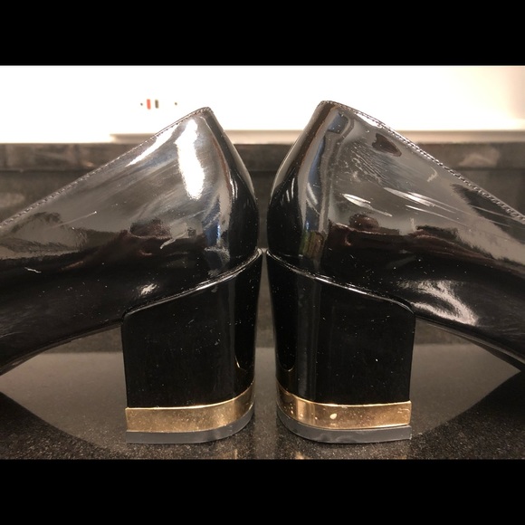 Stuart Weitzman Patent Leather Block Heel Pumps - Picture 4 of 6